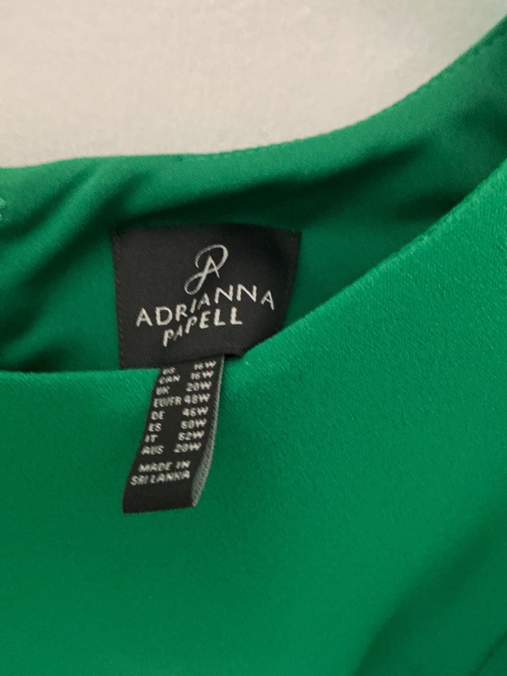 NWT Adrianna Papell 16W Emerald Green Tie Waist Sheath Dress - Picture 3 of 4